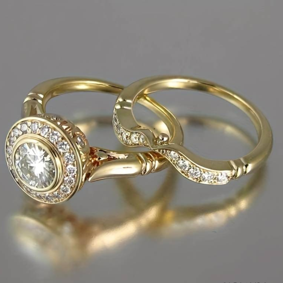 VINTAGE GOLD & ZIRCONIA RING PACK